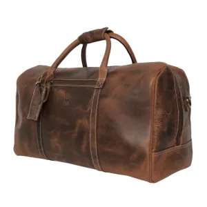 RusticTown Sasha Carry On Leather Duffle Bag (Mulberry)