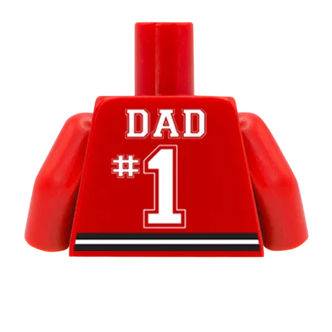 #1 Dad Jersey - Custom Design Minifigure Torso