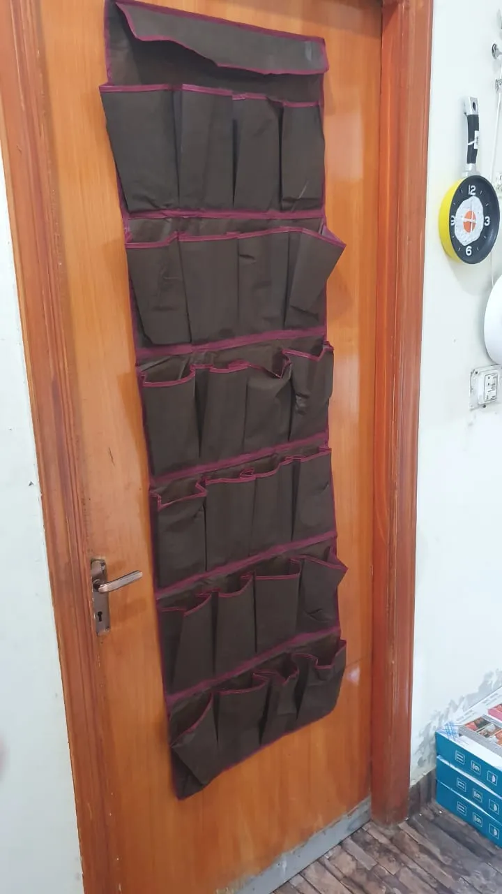 24 Pockets Over the Door Shoe Organizer