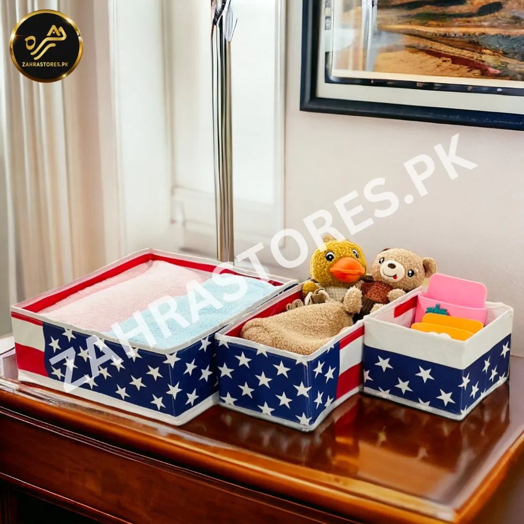 3 Pc Printed Storage Organizer-(USA Flag)