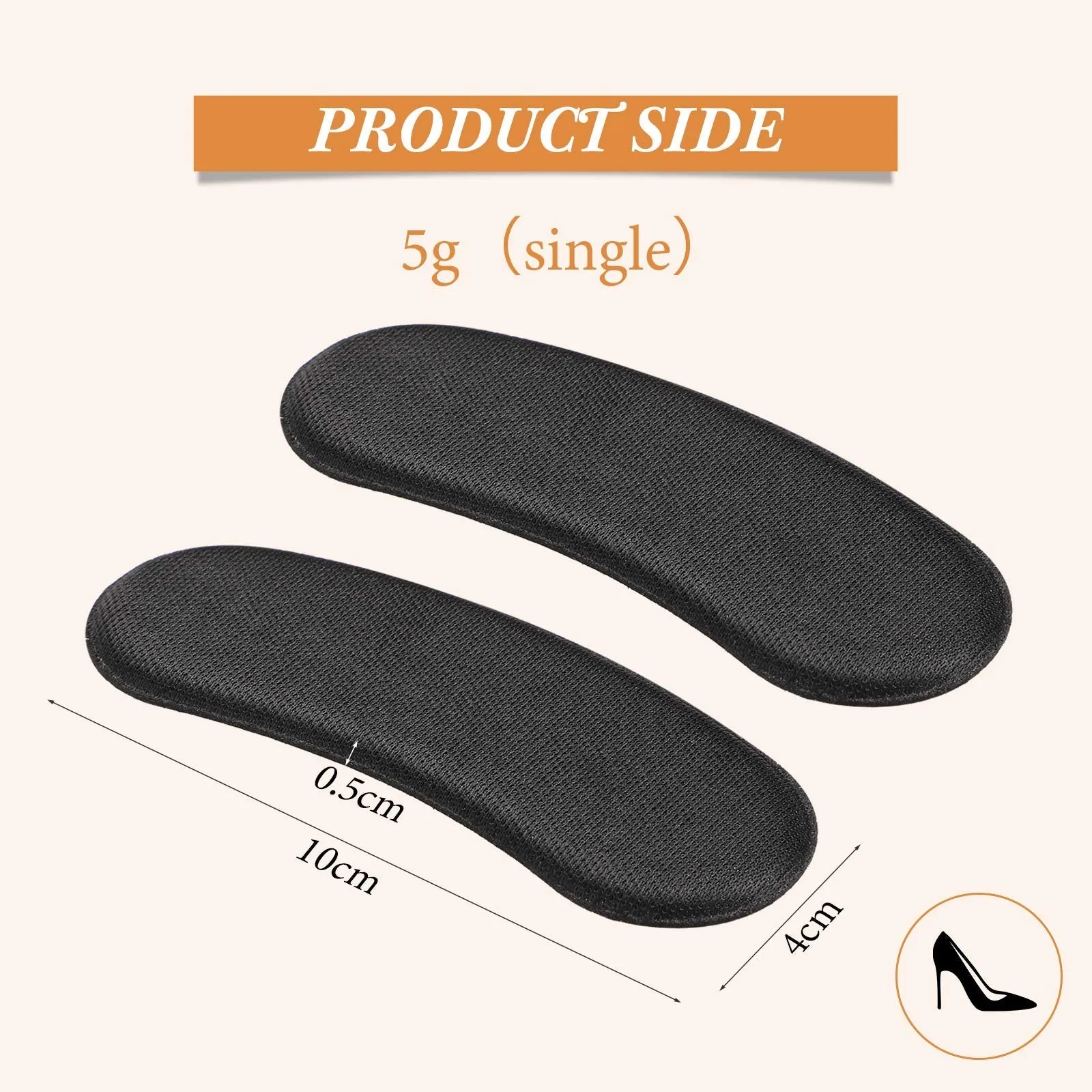 4 Pairs Heel Grips Heel Shoe Grip Liner Self Heel Inserts Cushion Pads Stickers Foot Care Protector Back of Heel Protector (Black, Brown)