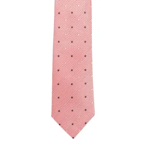 A.Azthom 8cm Pink Pokka Dot Woven Necktie