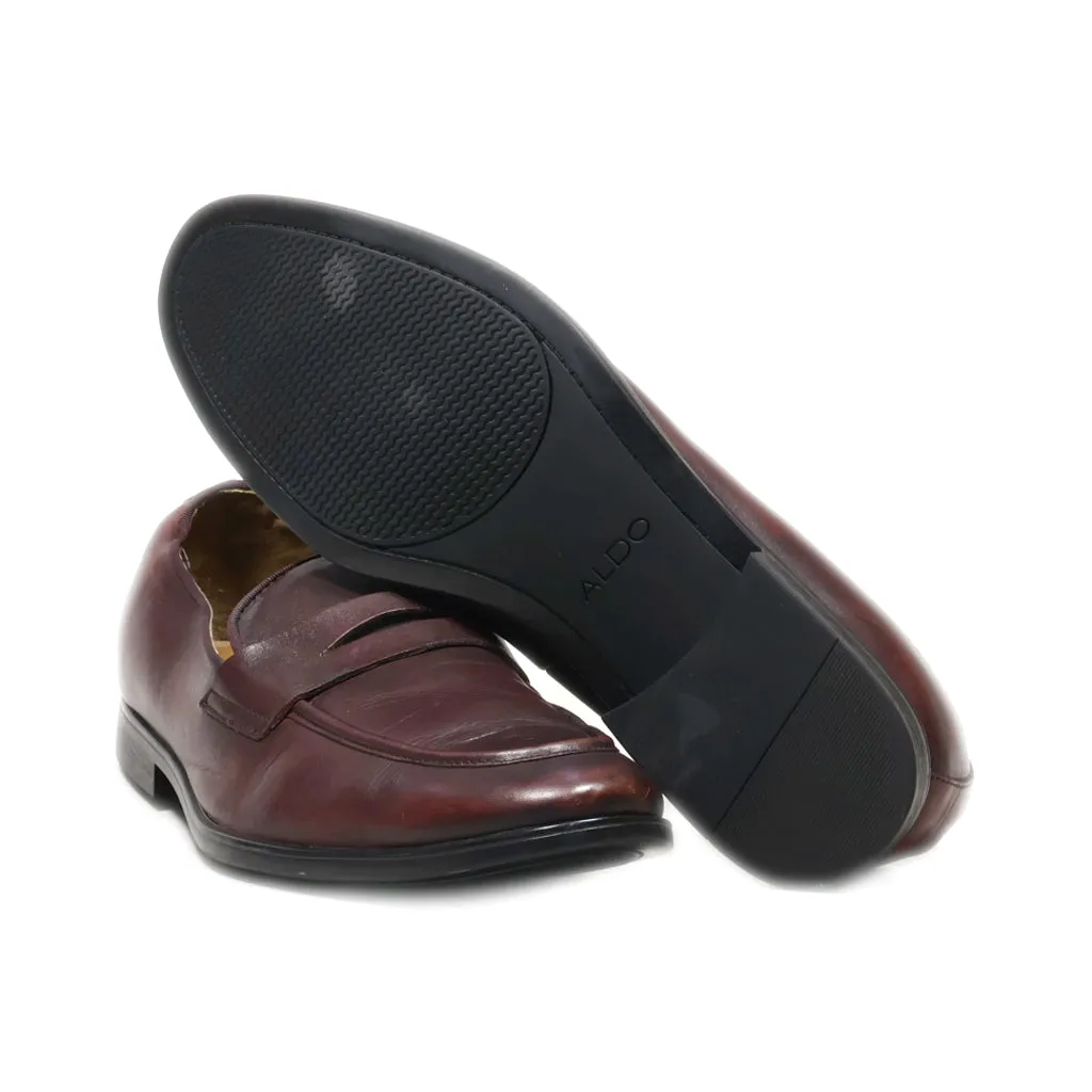 Aldo Formal Slip Ons Leather Brown Colour For Men