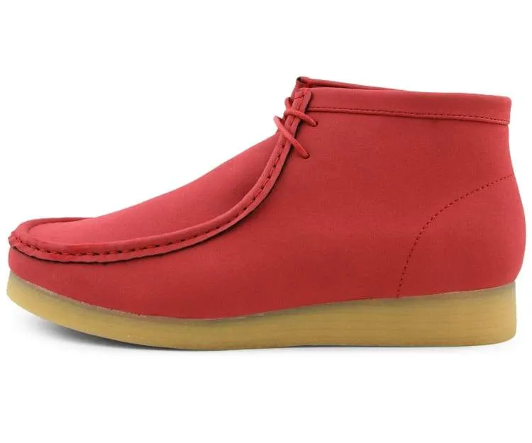 Amali Wallabee Boot Style Men's Burnt Red Suede High Top Shoes