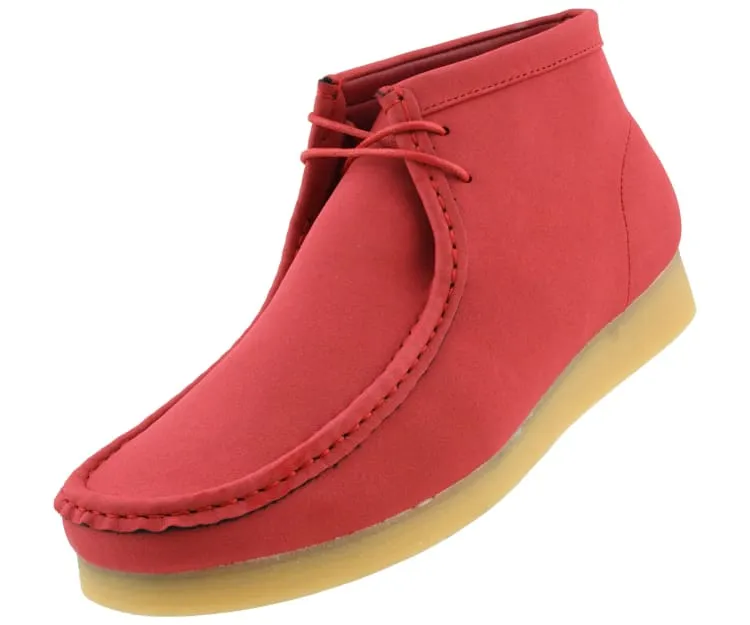 Amali Wallabee Boot Style Men's Burnt Red Suede High Top Shoes