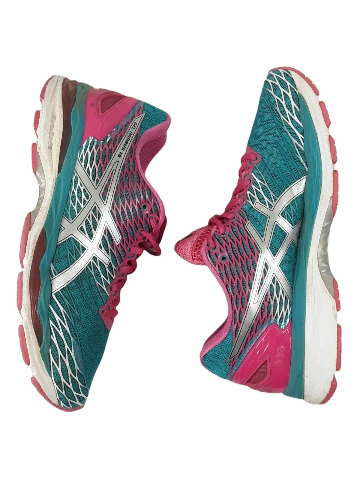 Asics Gel-Nimbus 18 Blue Pink Running Shoes Women's (Size: 10.5) T650N