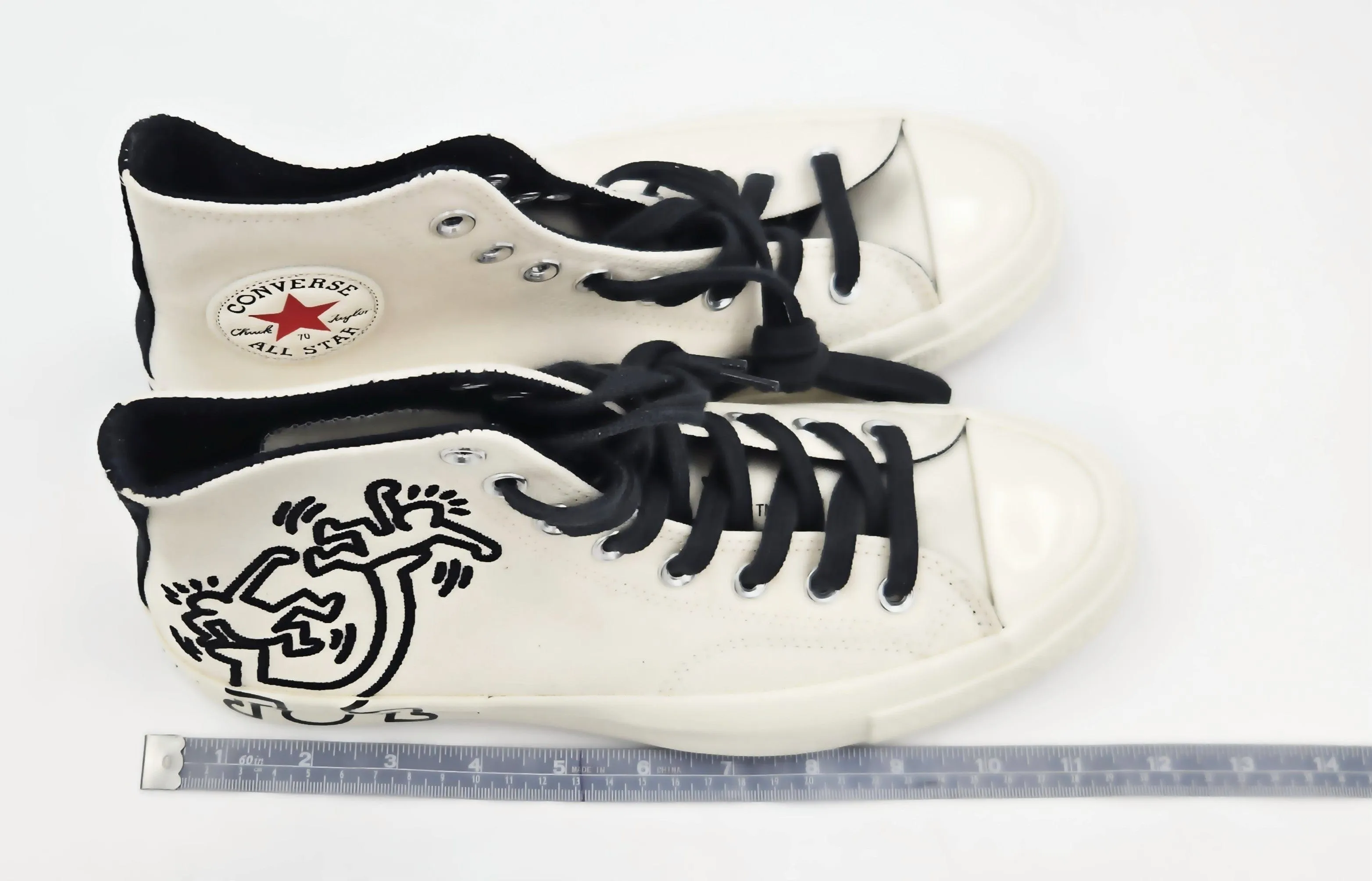 Authentic Keith Haring Egret Converse Chuck Taylor Hi Sneakers New M8 W10