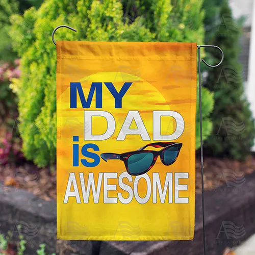 Awesome Dad Double Sided Garden Flag