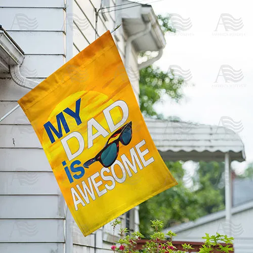 Awesome Dad Double Sided House Flag