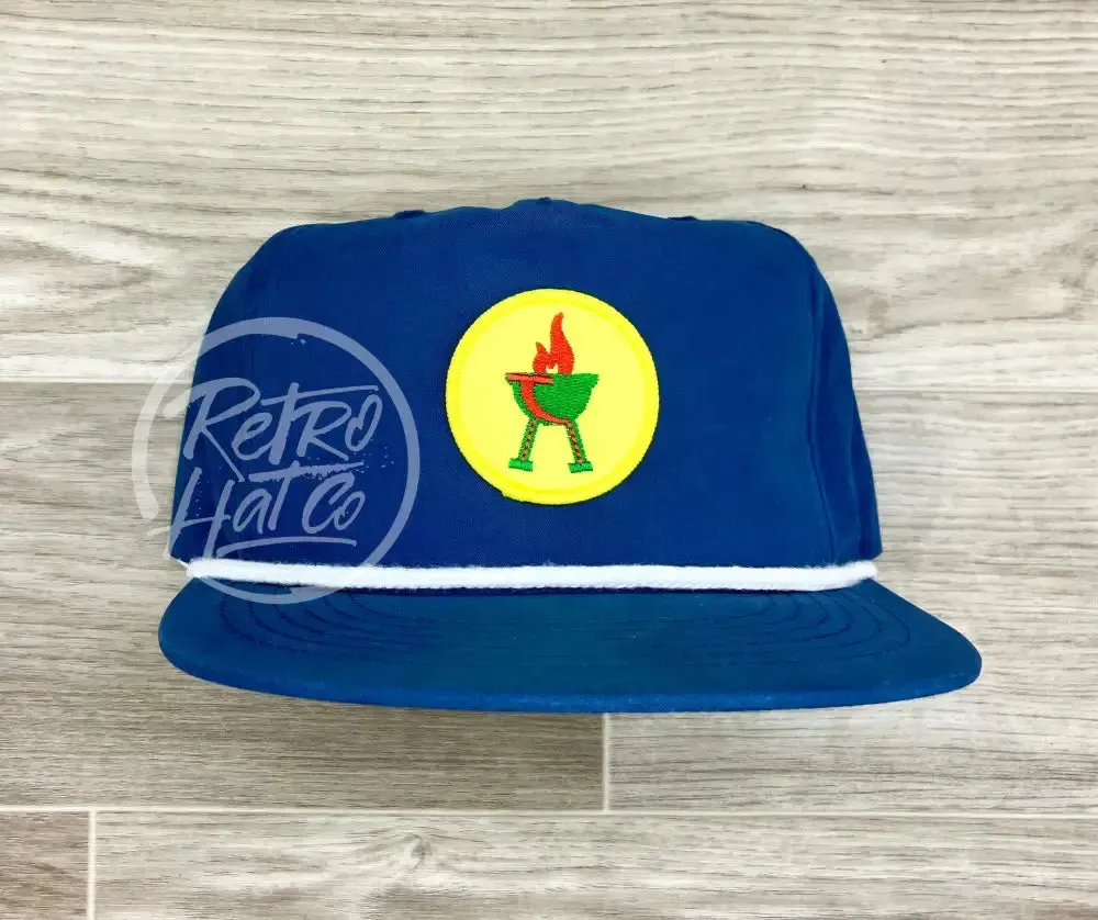 BBQ Grill Scout Badge (Yellow) on Retro Poly Rope Hat