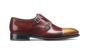 Bespoke Two Tone Leather Monk Strap Shoes for Men's