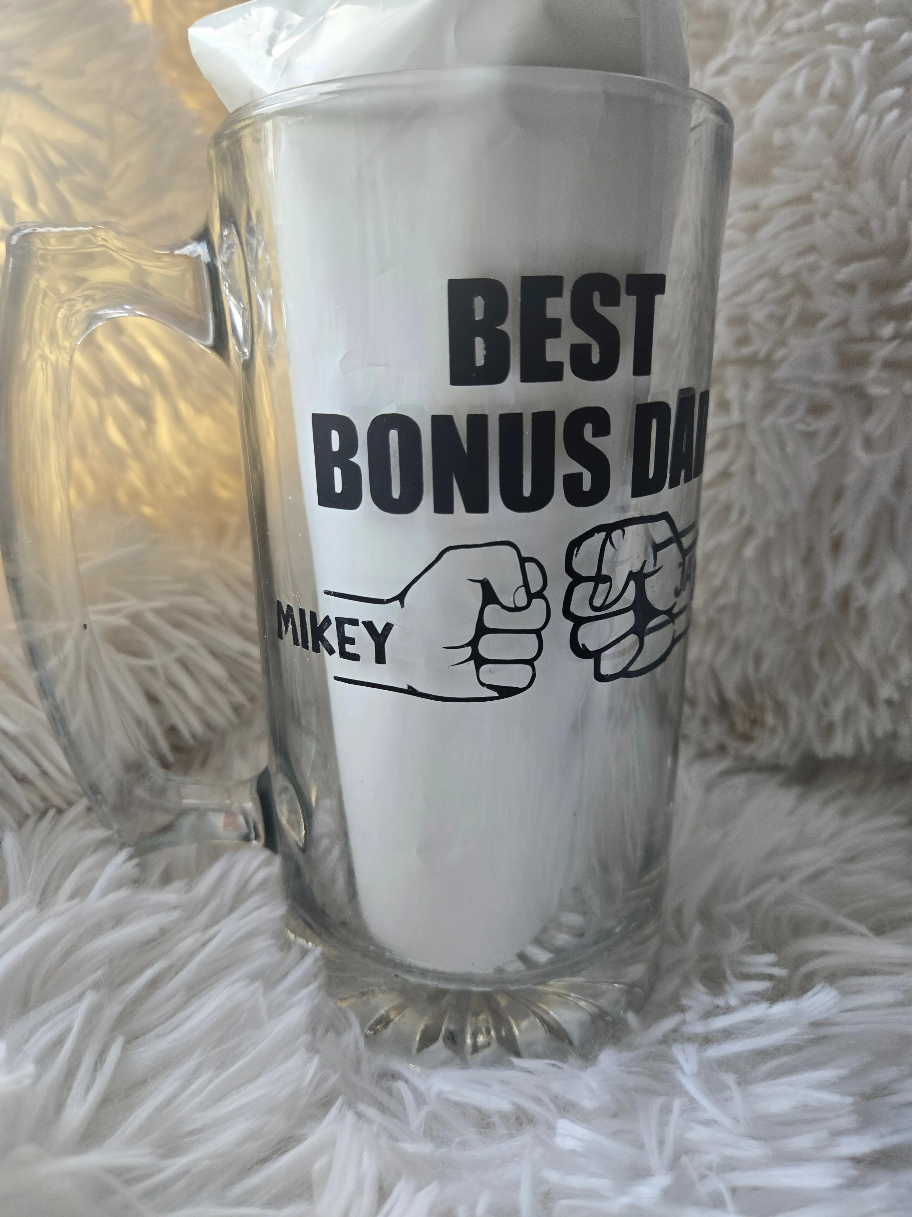 Best Bonus Dad Fist Bump Beer Mug