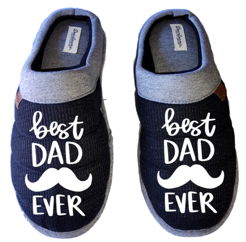 Best DAD ever DF by DEARFOAMS Men's Slippers / House Shoes slides dad father's day gift