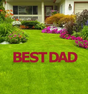 Best Dad Yard Sign with Stakes