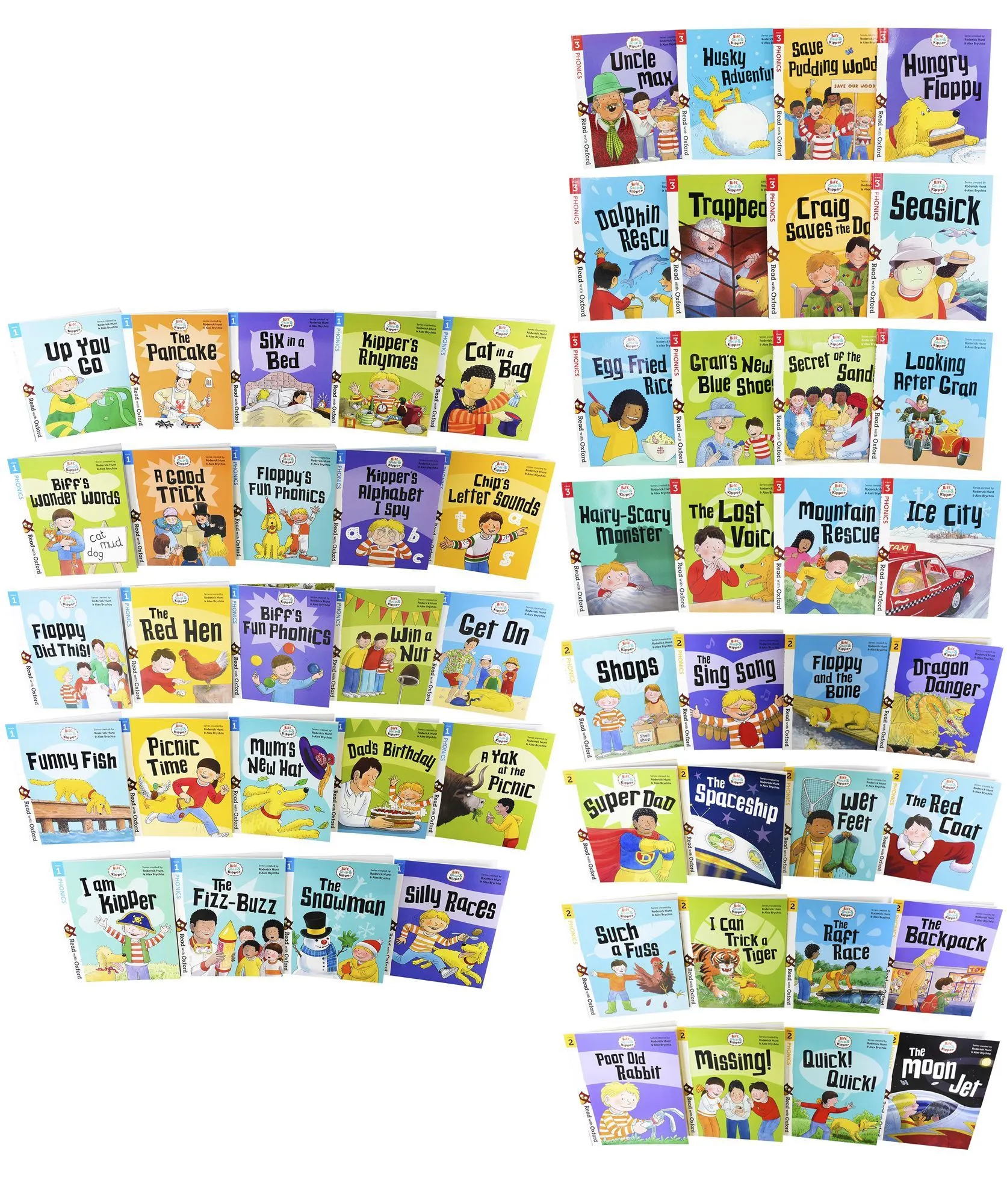 Biff, Chip and Kipper: Read with Oxford Stages 1-3 56 Books Collection 3 Sets by Roderick Hunt - Age 3  - Paperback