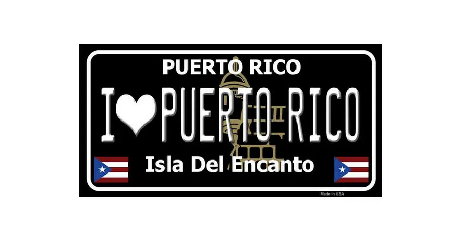 Black I Love Puerto Rico Vinyl Decals