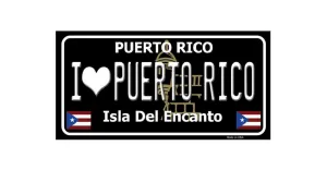 Black I Love Puerto Rico Vinyl Decals