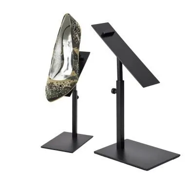 Black metal shoes display rack riser made in stainless steel