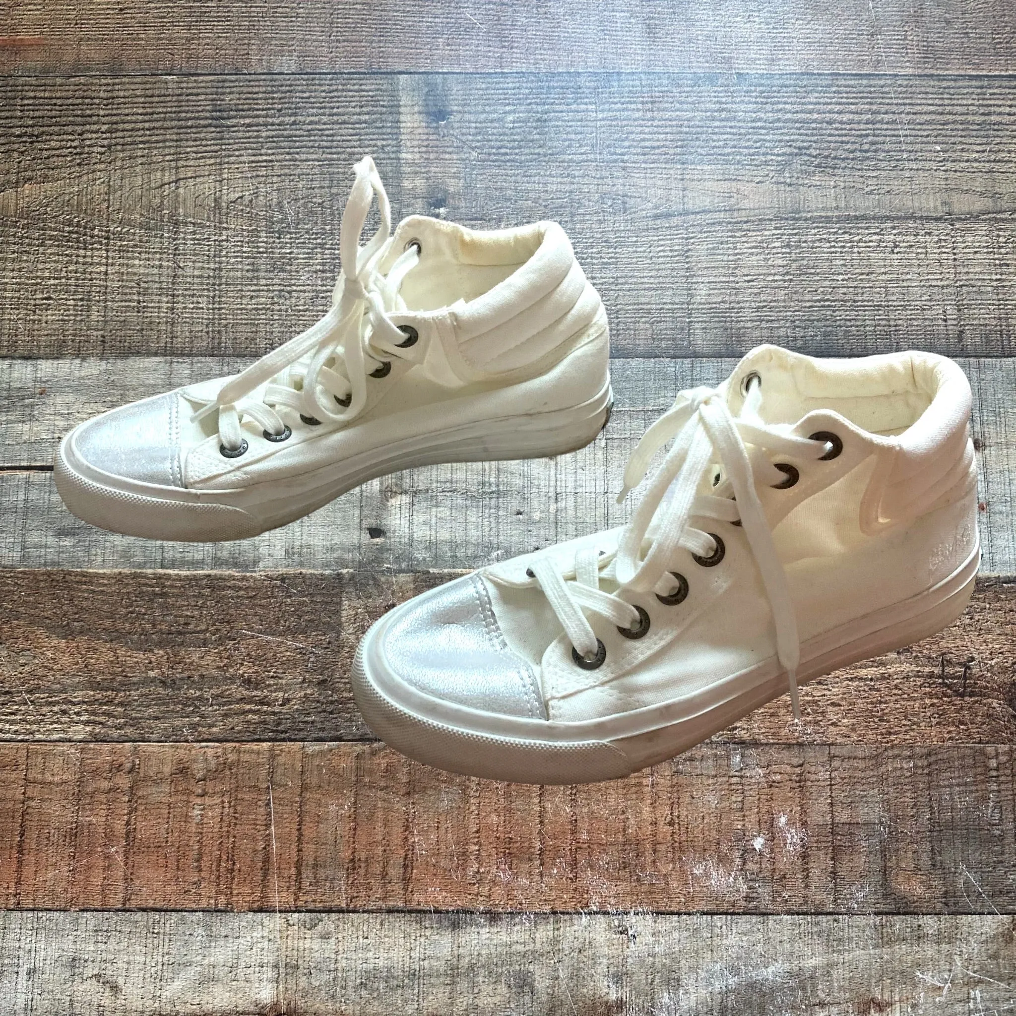 Blowfish Malibu White Canvas High Top Sneakers- Size ~7/7.5 (see notes, no size tag, fit like 7/7.5)