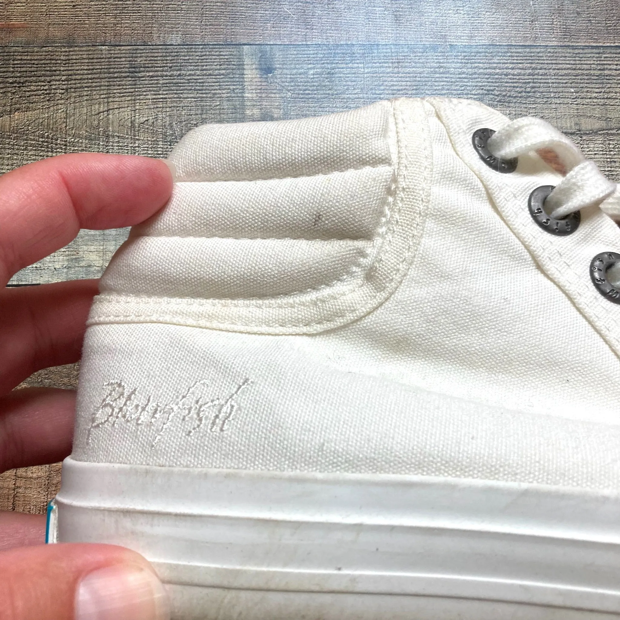 Blowfish Malibu White Canvas High Top Sneakers- Size ~7/7.5 (see notes, no size tag, fit like 7/7.5)