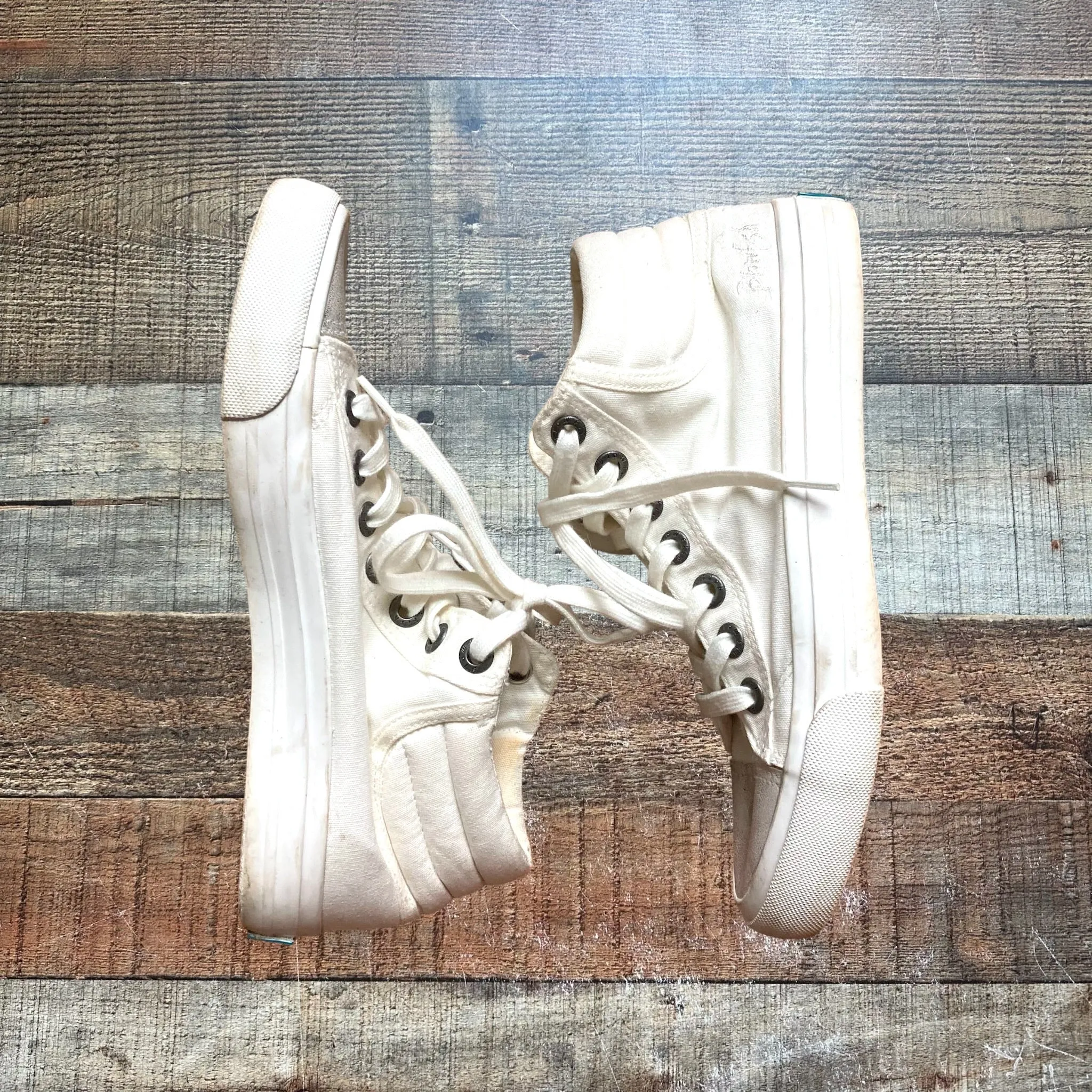 Blowfish Malibu White Canvas High Top Sneakers- Size ~7/7.5 (see notes, no size tag, fit like 7/7.5)