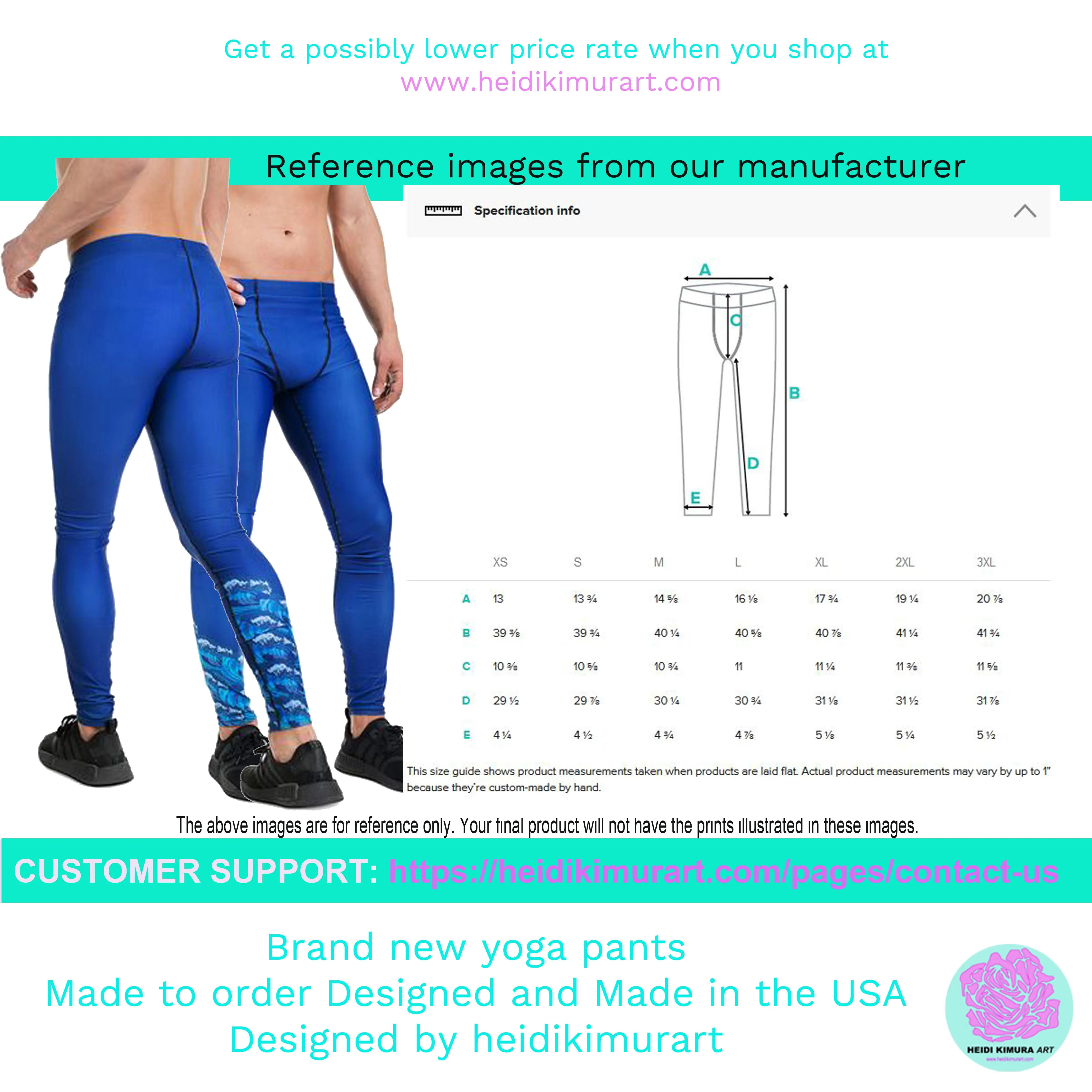 Blue Abstract Men's Leggings, Colorful Rave Sexy Run Tights Meggings-Made in USA/EU