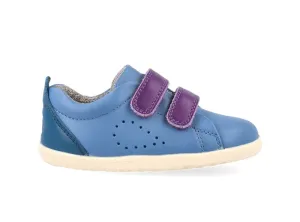 Bobux Grass Court Elemental Blue Purple Velcro Kids Shoes