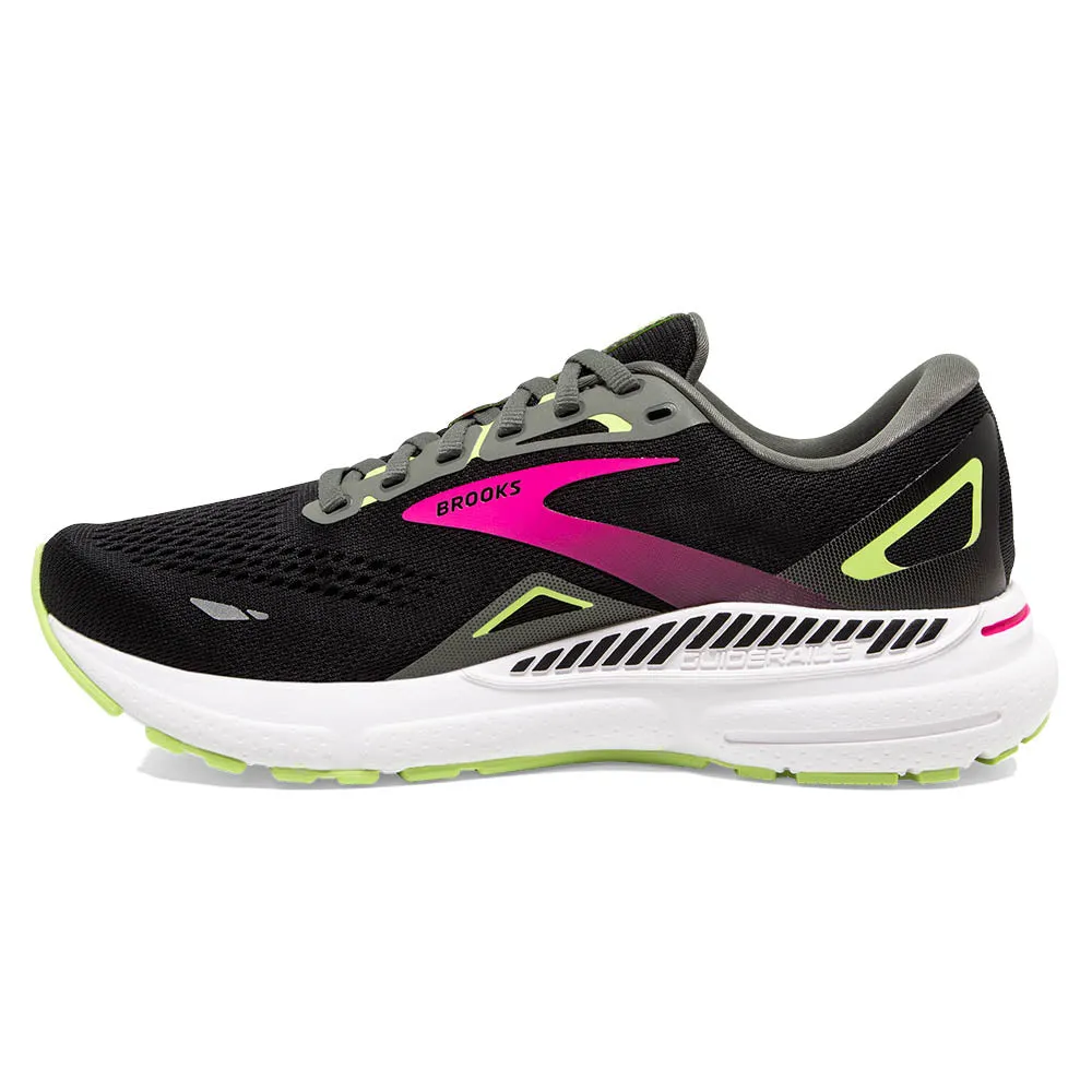 Brooks Adrenaline GTS 23 Wide (Womens) - Black/Gunmetal/Sharp Green