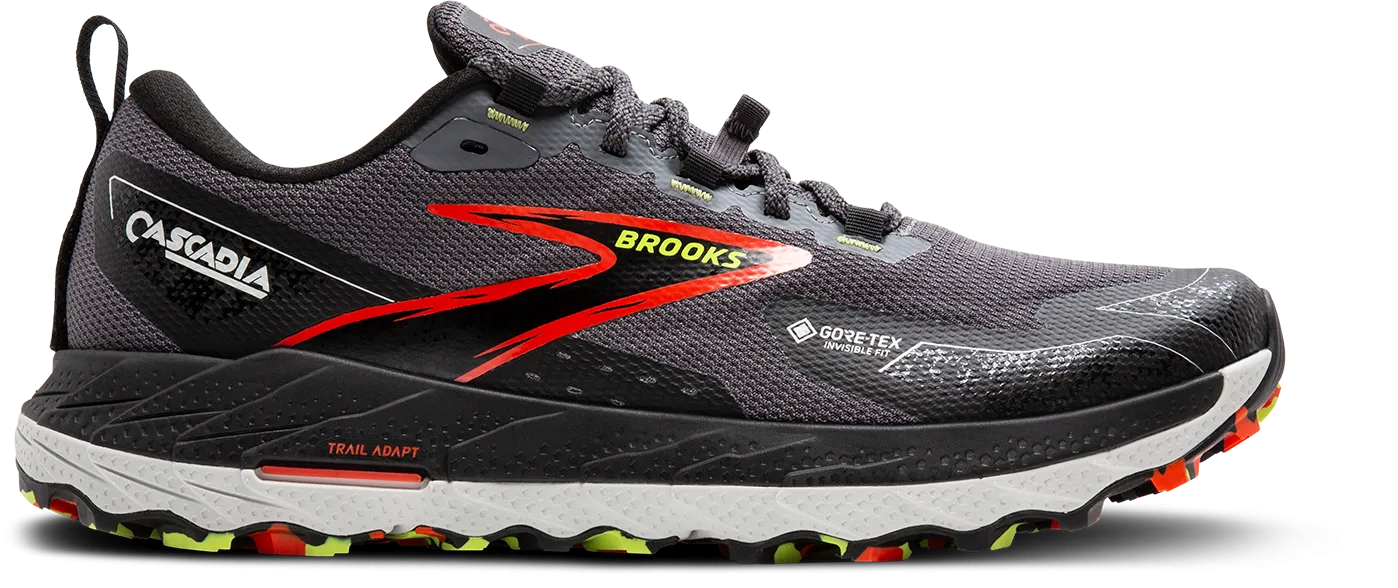 Brooks Cascadia 18 GTX (016 - Blackened Pearl/Black/Tomato)