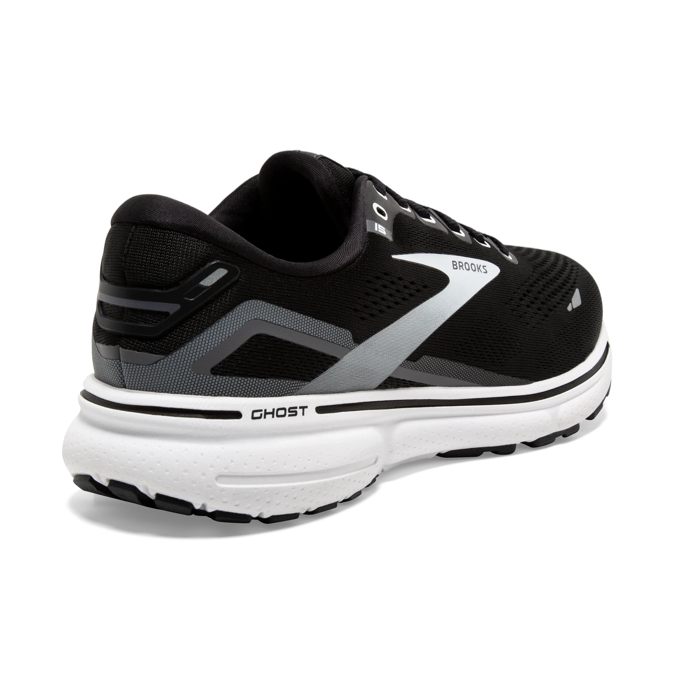 Brooks | Ghost 15 | Men's | Black/Blackened Pearl/White