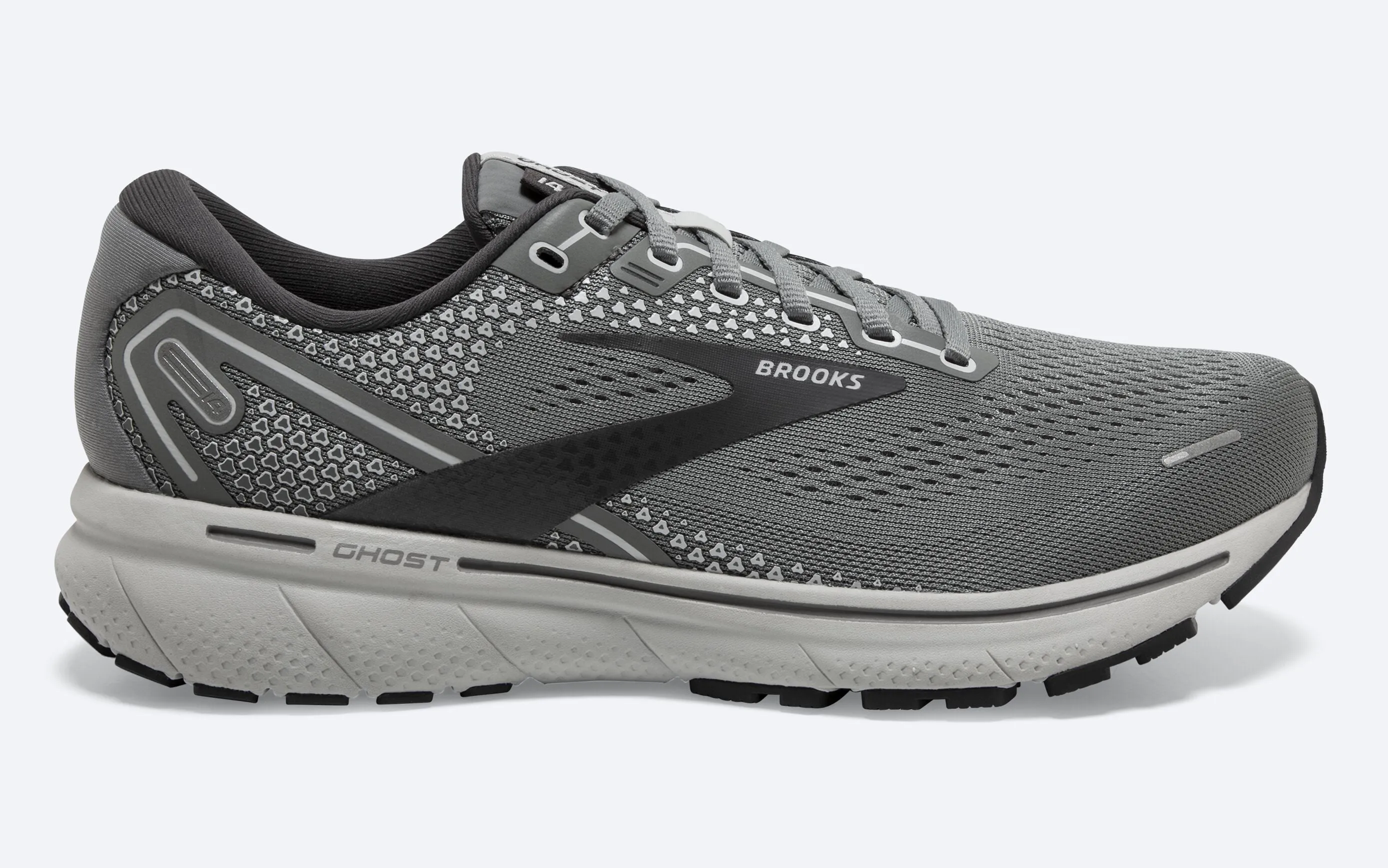 Brooks Mens Ghost 14 Wide- Grey/Alloy/Oyster (1103691D067)