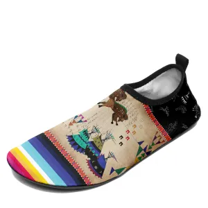 Buffalos Running Black Sky Kid's Sockamoccs Slip On Shoes