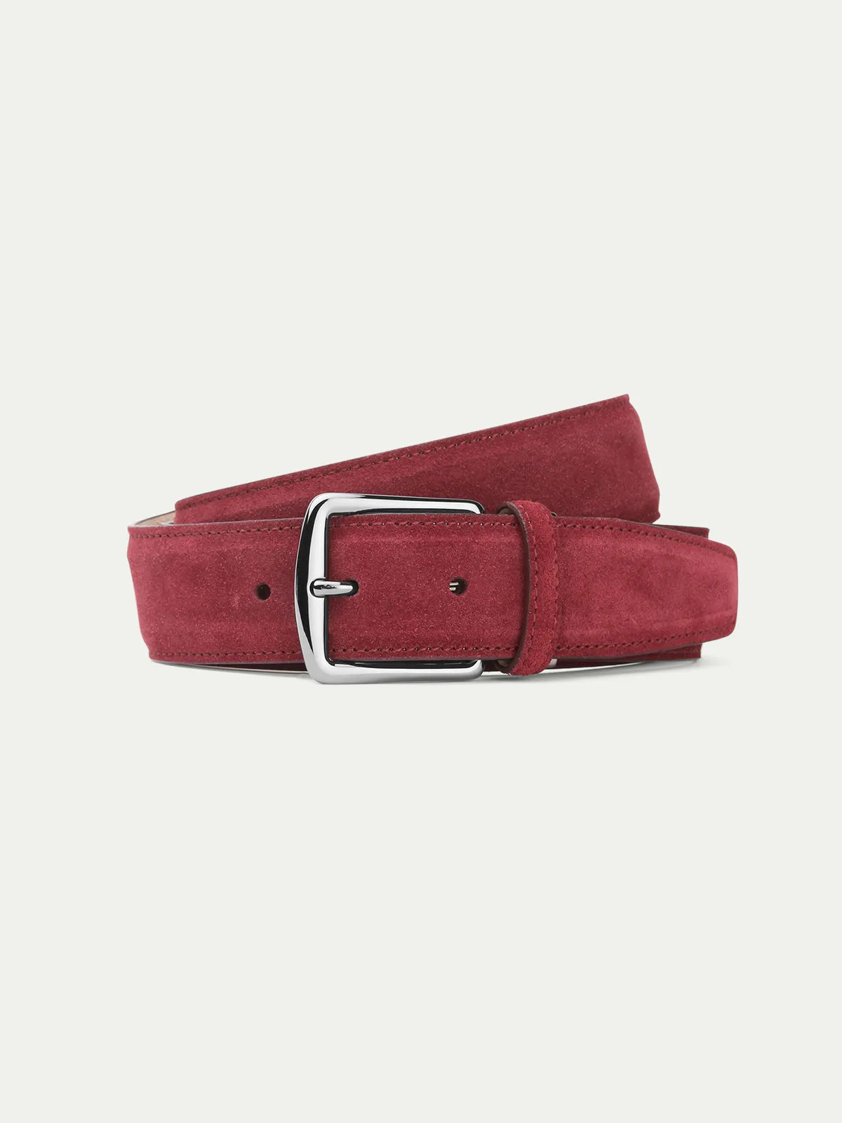 Burgundy Suede Leather Belt