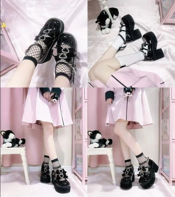 (Buy For Me)~Sheep Puff~Sweet Lolita Heel Punk Platform Shoes