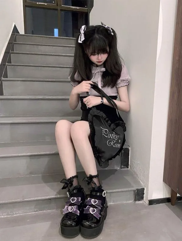 (Buy For Me)~Sheep Puff~Sweet Lolita Heel Punk Platform Shoes