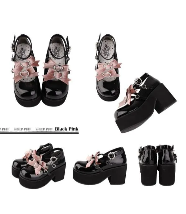 (Buy For Me)~Sheep Puff~Sweet Lolita Heel Punk Platform Shoes