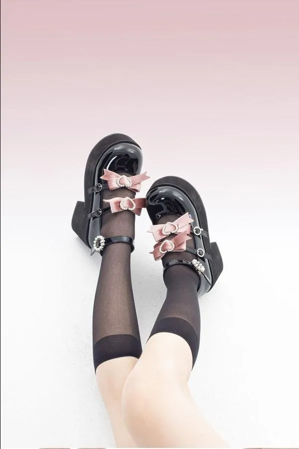 (Buy For Me)~Sheep Puff~Sweet Lolita Heel Punk Platform Shoes