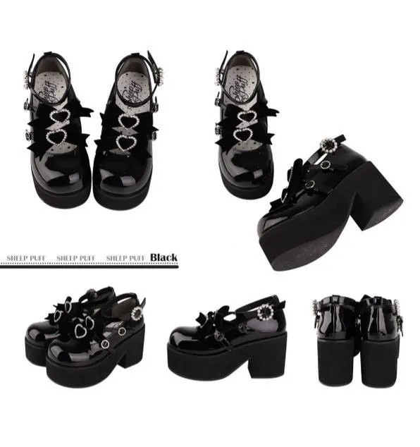 (Buy For Me)~Sheep Puff~Sweet Lolita Heel Punk Platform Shoes