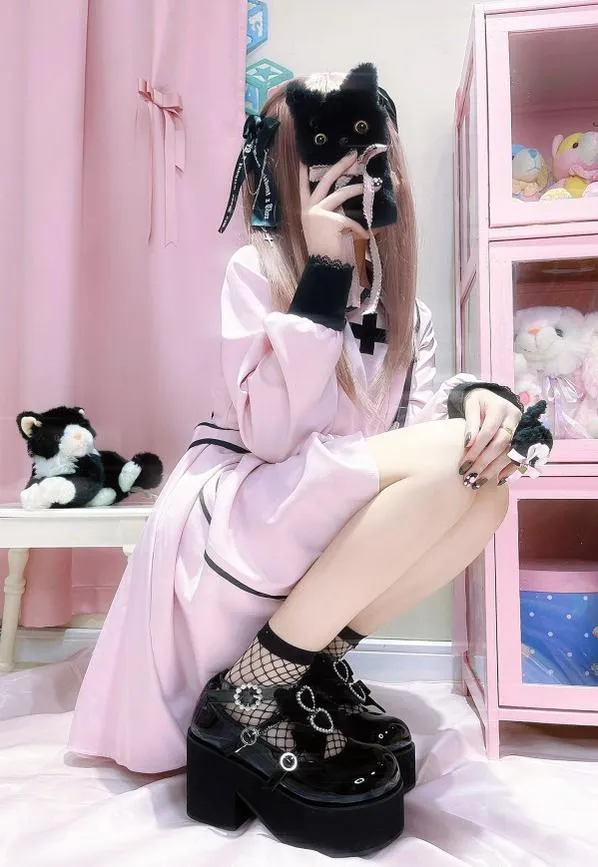 (Buy For Me)~Sheep Puff~Sweet Lolita Heel Punk Platform Shoes