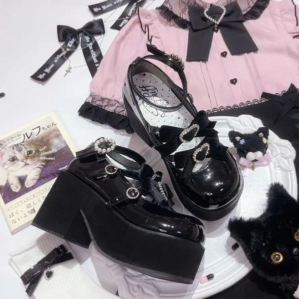 (Buy For Me)~Sheep Puff~Sweet Lolita Heel Punk Platform Shoes