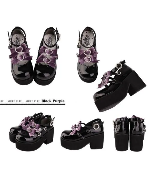 (Buy For Me)~Sheep Puff~Sweet Lolita Heel Punk Platform Shoes