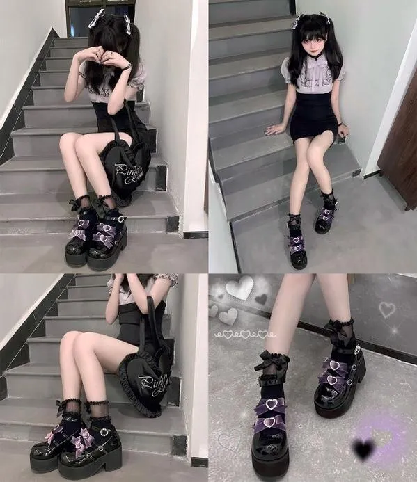 (Buy For Me)~Sheep Puff~Sweet Lolita Heel Punk Platform Shoes