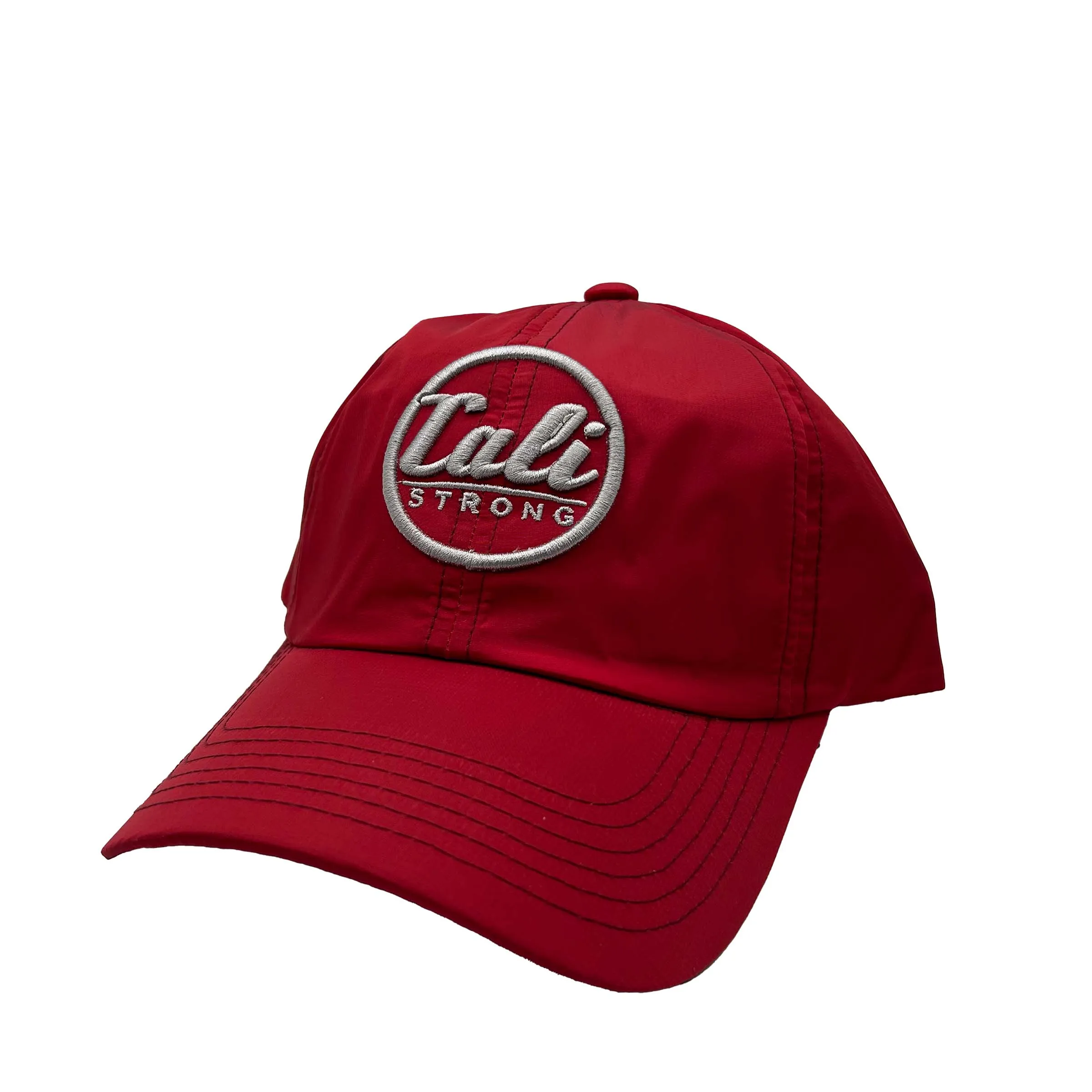 CALI Strong Classic Nylon Dad Hat Burgundy Silver