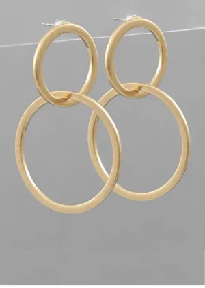 Chaya Linked Cirlce Earrings-Gold