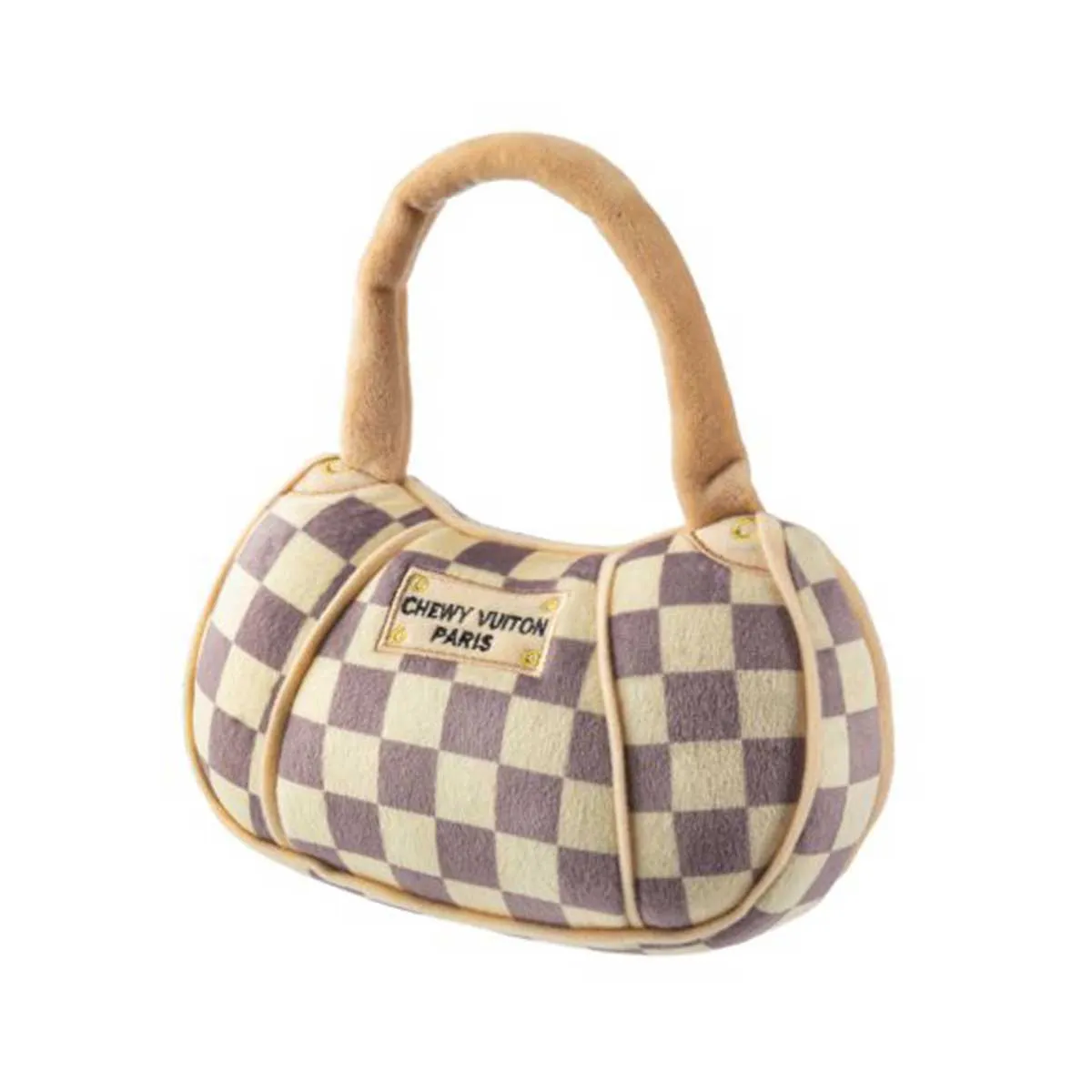 Checker Chewy Vuiton Handbag Dog Toy