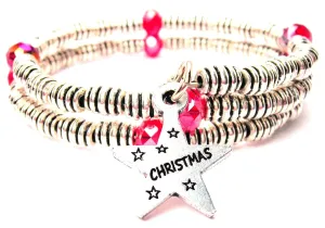 Christmas Star So Cute Curly Coil Wrap Style Bangle Bracelet