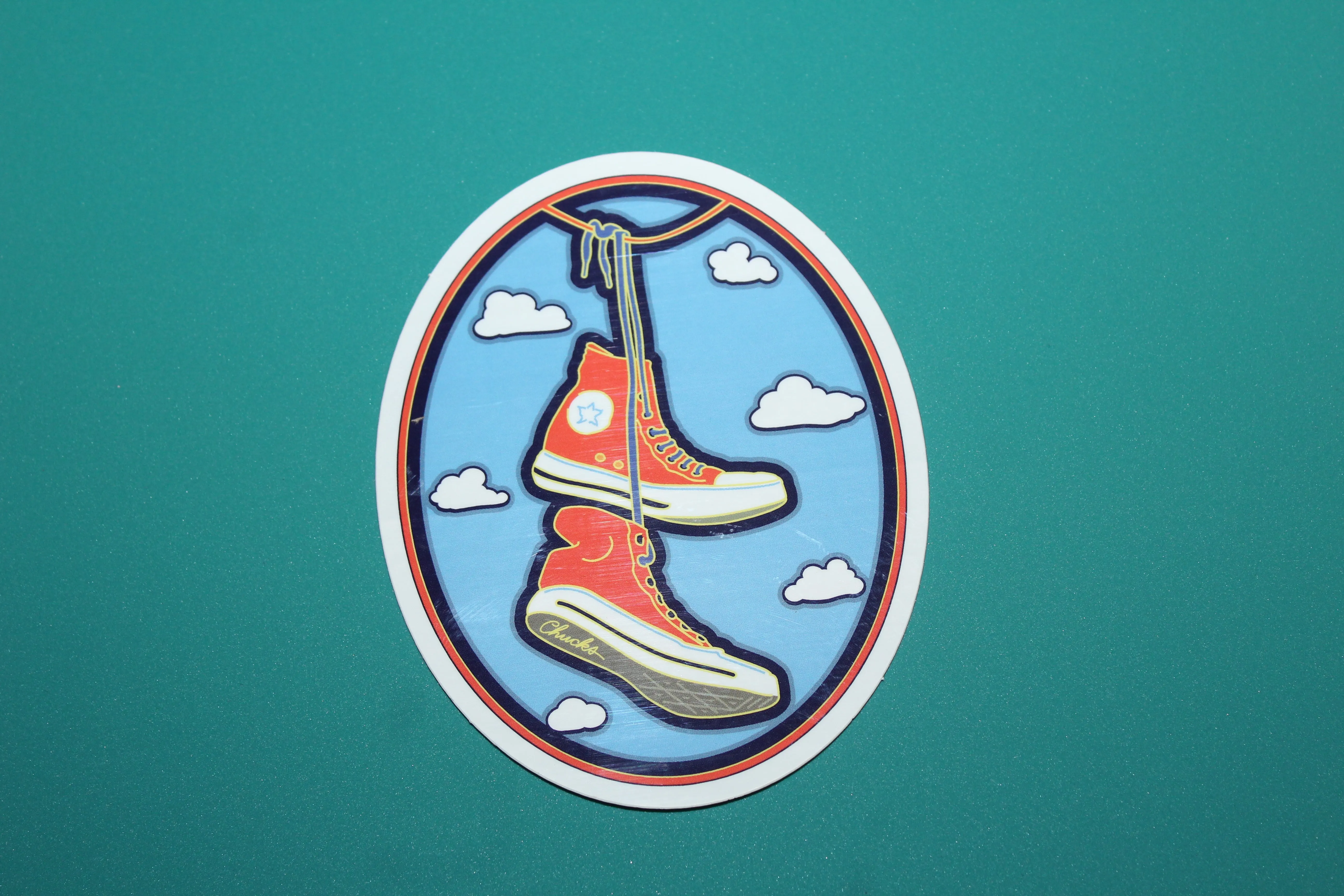 Chucks On A Wire Sticker