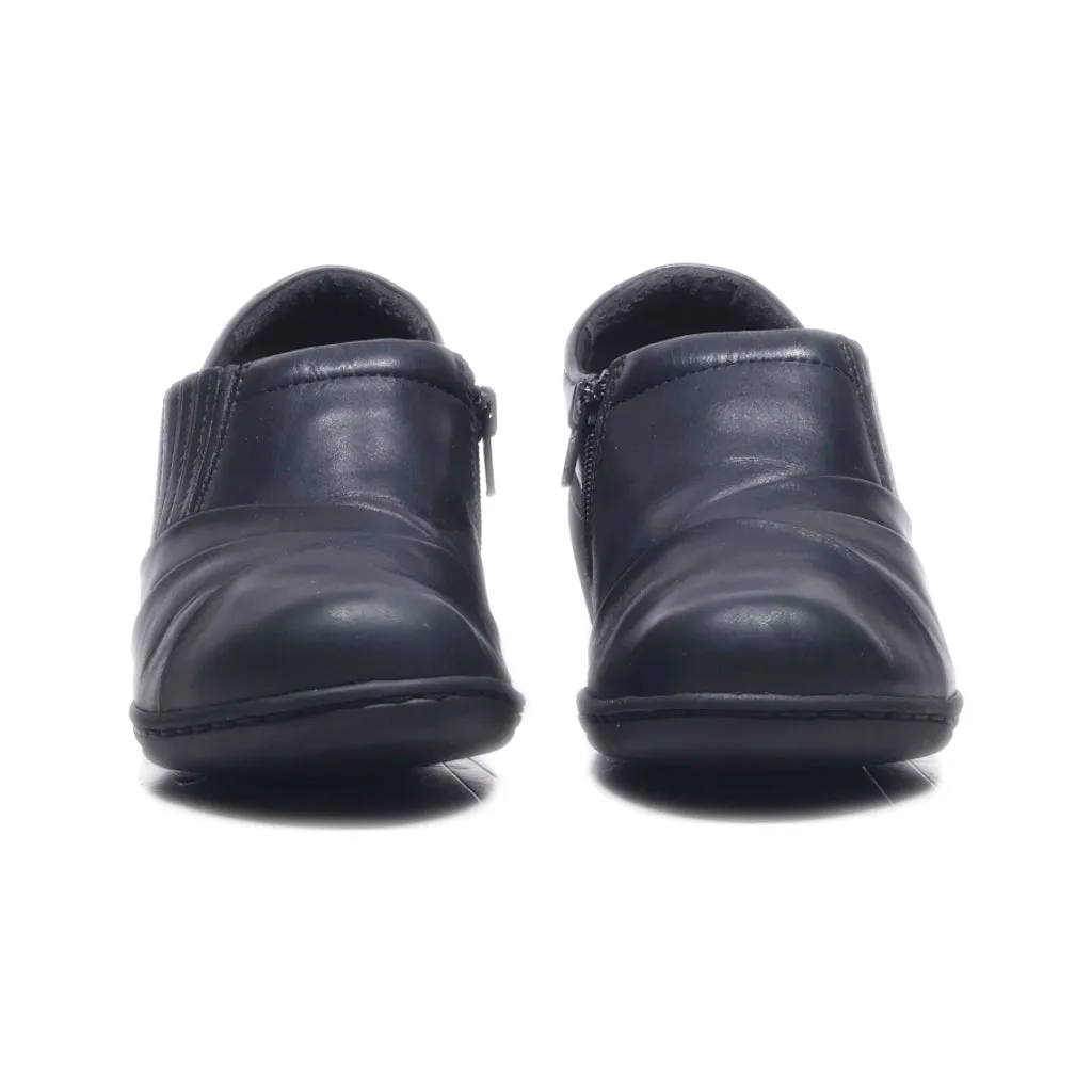 Clarks Channing Essa Slip Ons Leather Black Colour For Women