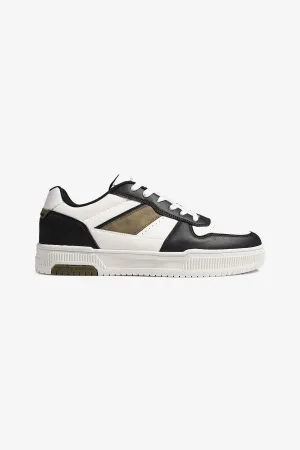 Classic Sneaker - White/Black/Khaki