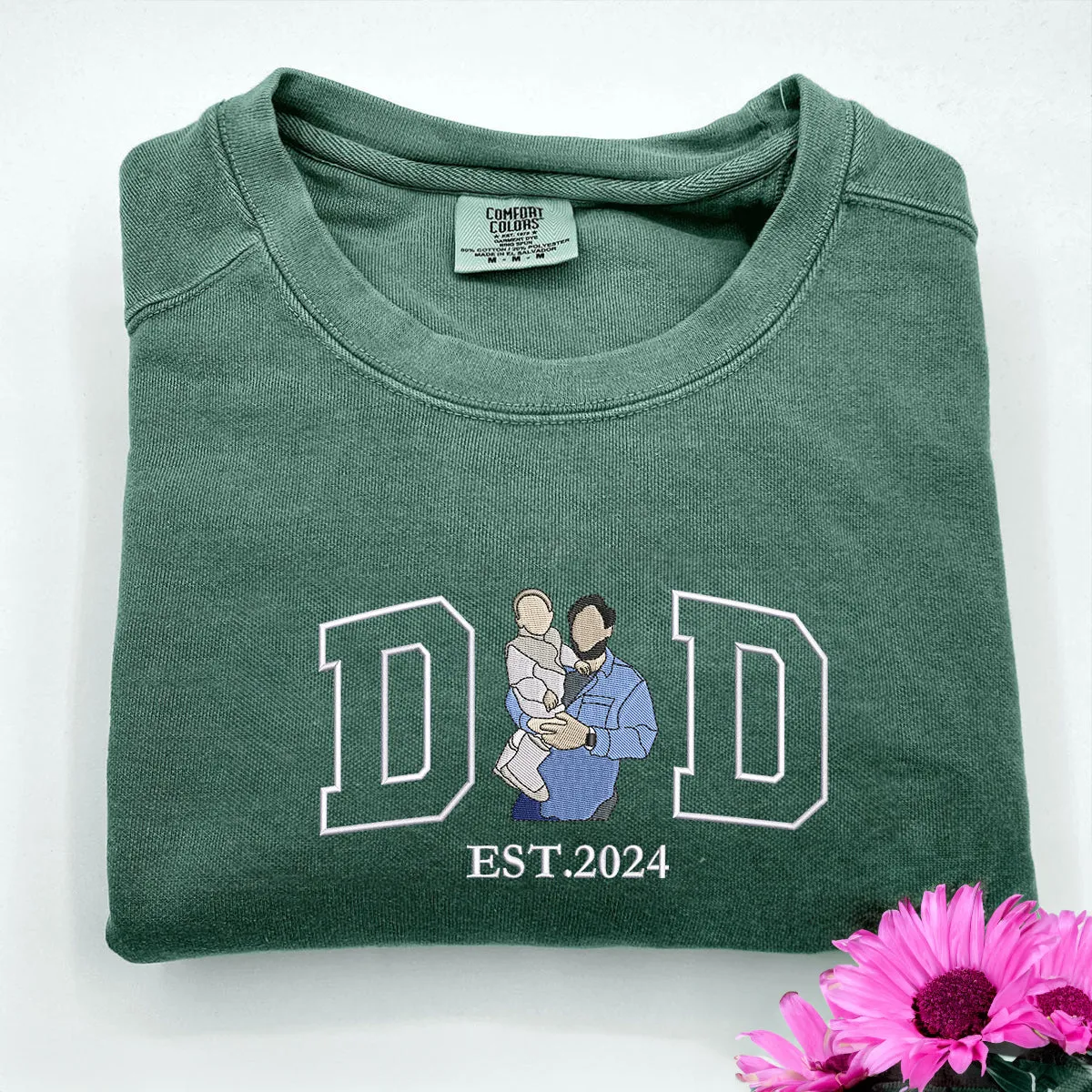 Comfort Color® Embroidered Dad Est Shirt